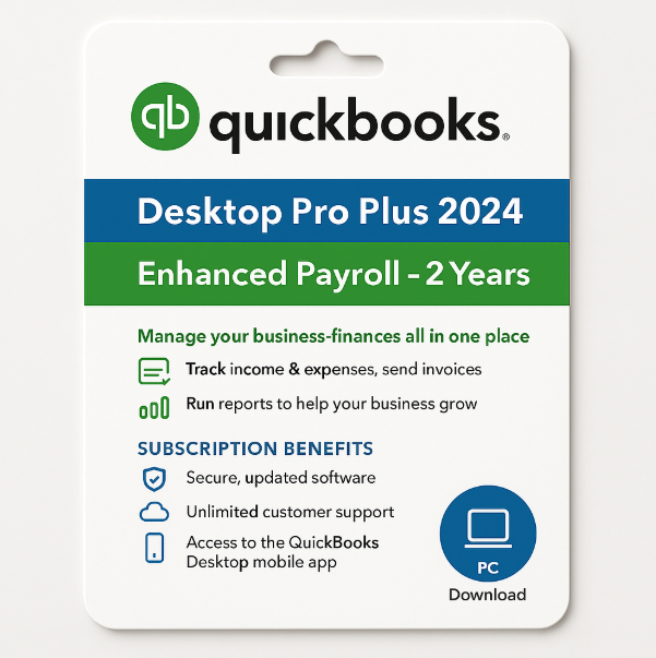 Quick B00ks Desk t0p Pr0 Plus 2024 – US Edition with 2‑Year Enhanced Payr0ll Suite